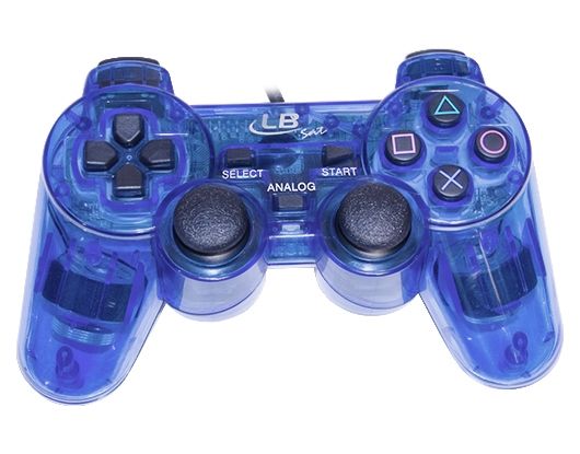 LB JOYSTICK PS2 TRANS DUAL SHOCK LB802AZ AZUL
